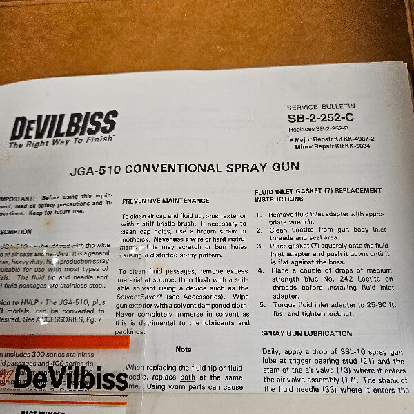 New in box DeVilbiss spray gun for $100 and 2 slightly used