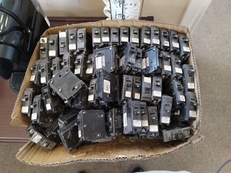 Box of Siemens 15A Breakers
