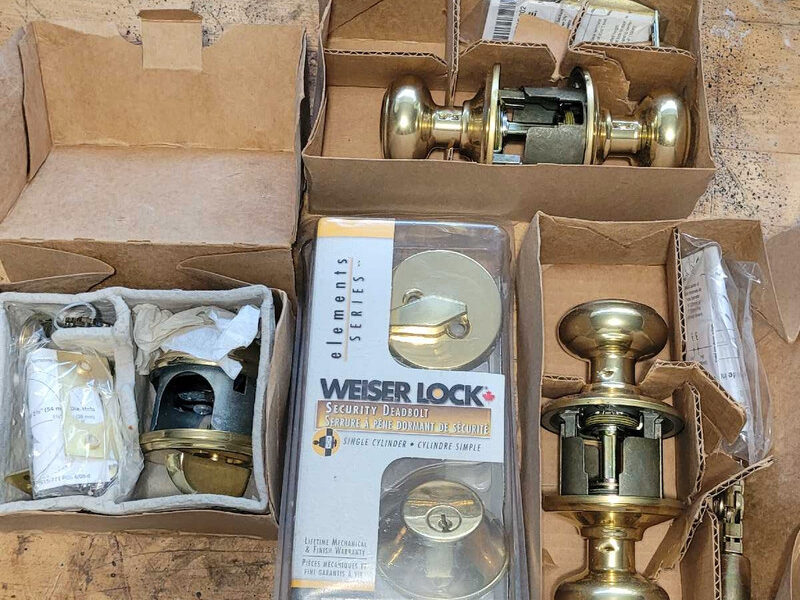 Deadbolts and passage doorknobs