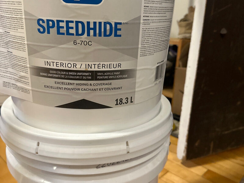 5 gallon beige flat paint x 2