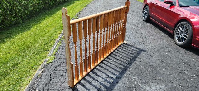 7 foot wooden railing (indoors)