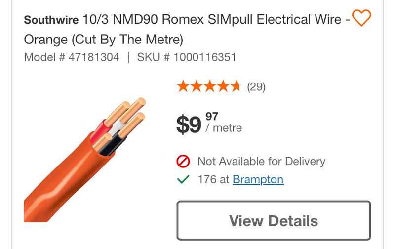 NMD90 10/3 Electrical Wire