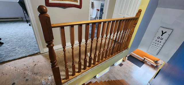 7 foot wooden railing (indoors)