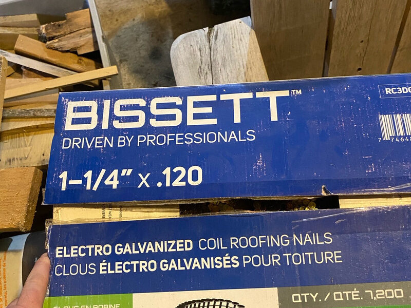 1 1/4” coil roofing nails