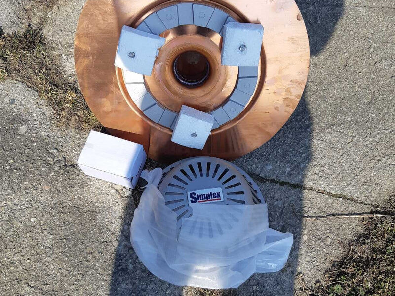 2- New 18" soild copper Flat roof Drains