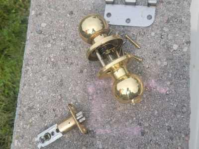 Hinge and door knob used
