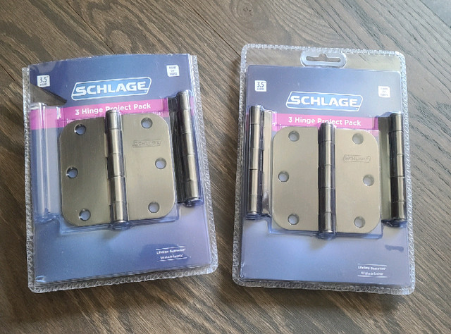 Schlage 3.5" Round 5/8" Radius Hinges in Antique Pewter (BNIB)