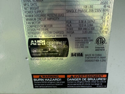 Daikin 2 ton hvac mini-split heat pump and air conditioner