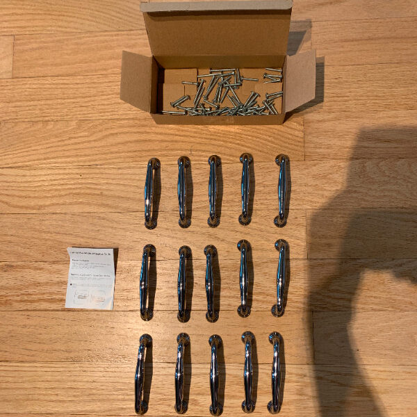 Chrome kitchen cabinet handles - 15 pieces with screws